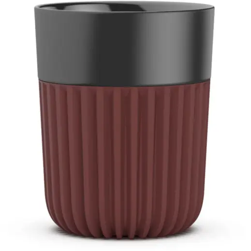 Sengetti Ribbed Coffee Mug Black-Deep Red